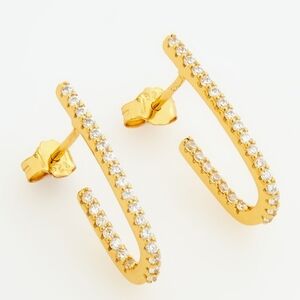 Gold Plated Sterling Silver Inside Outside J Hoop Earrings